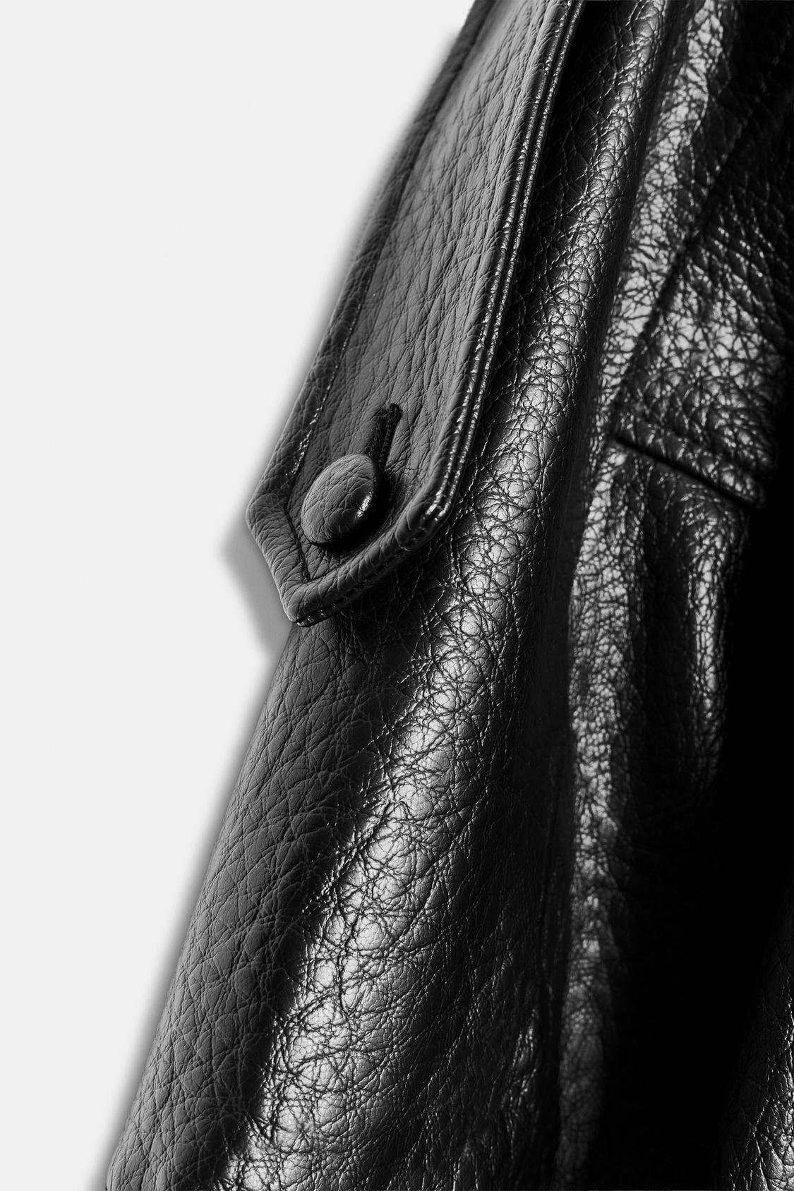 Mélanie Muller | Women's Faux Leather Bomber Jacket – Oversized Funnel Neck Biker Jacket