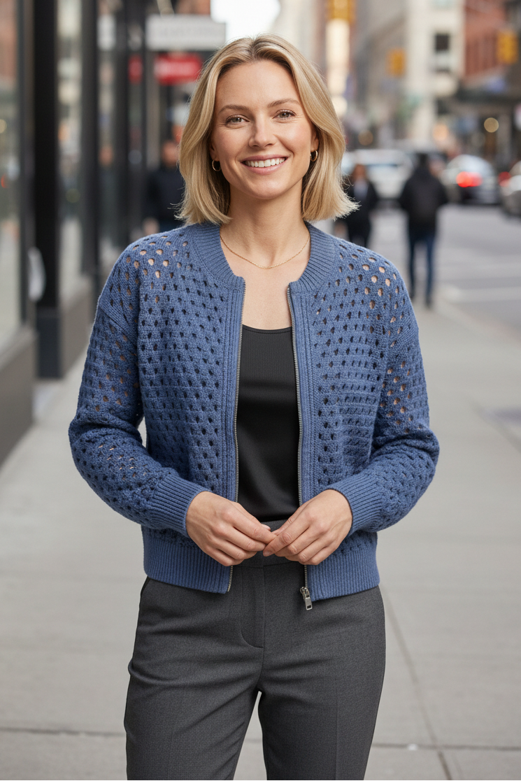 Lucrezia Santavero | Women's Textured Zip Cardigan