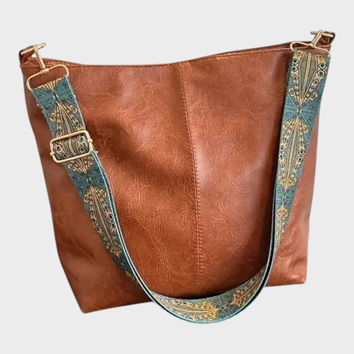 Béatrice Lucas | Women's Green PU Leather Shoulder Bag – Slouchy Hobo Bag with Wide Strap