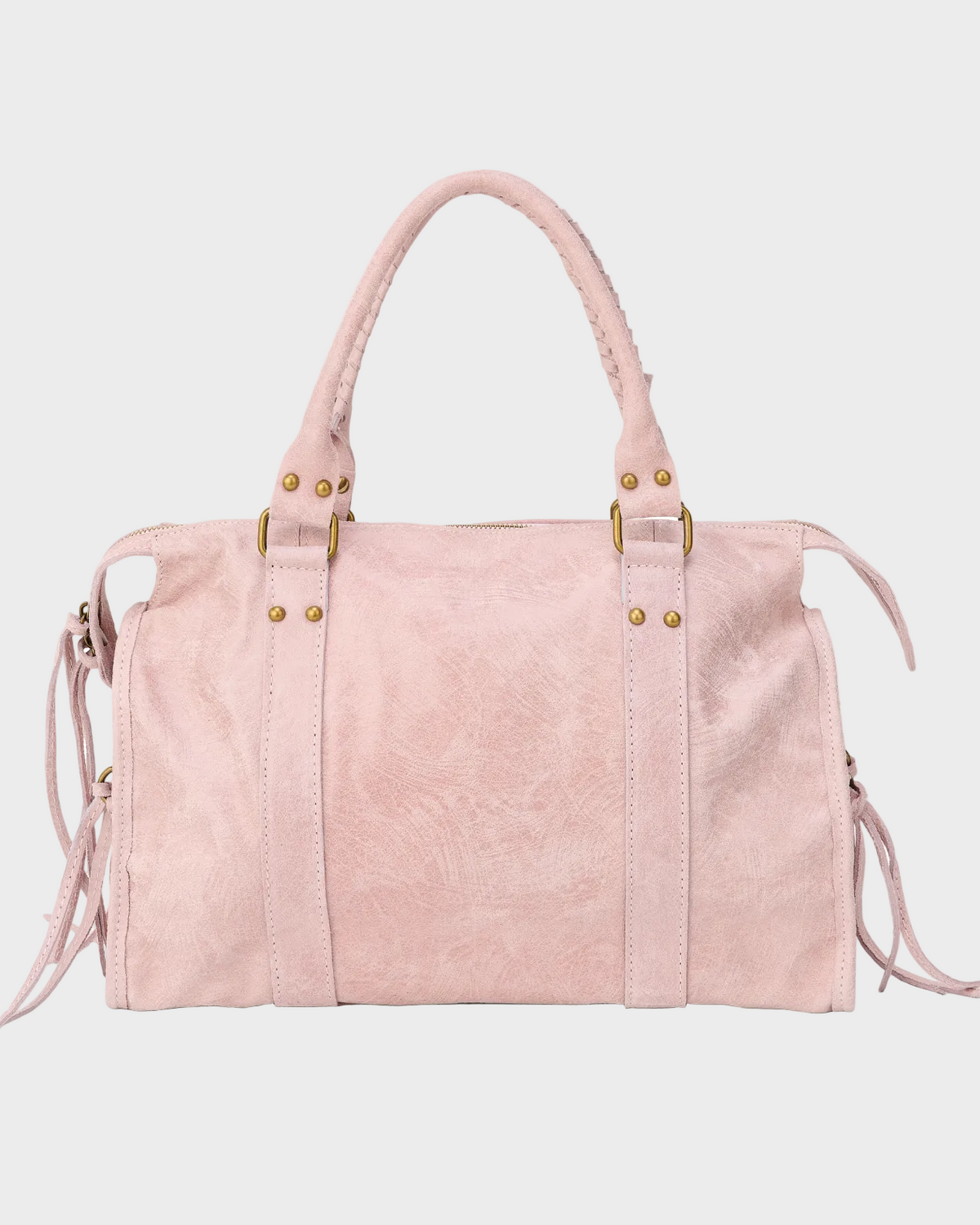 Capucine Marceau | Vanilla Pink Shoulder Bag with Zip Closure and Gold-Tone Hardware