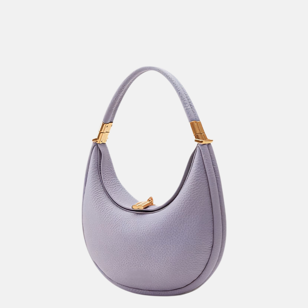 Sveva | Women's Crescent Moon Bag – Cream Half Moon Shoulder Bag with Gold Hardware