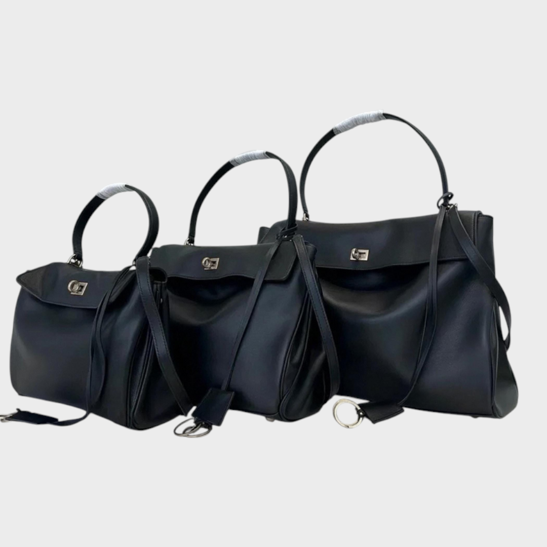 Clémence Montperrin | Structured Leather Handbag with Magnetic Flap Closure