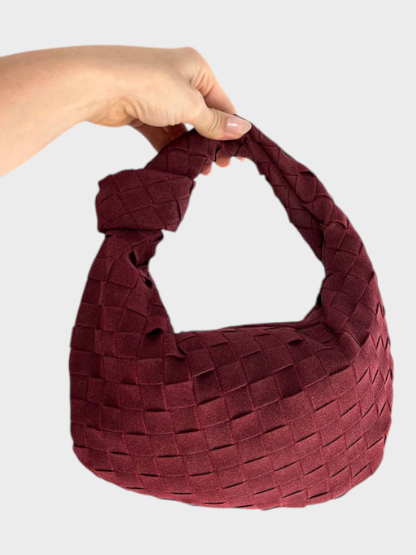 Chapelle | Women's Large Suede Bag – Cream Knot Hobo Shoulder Bag