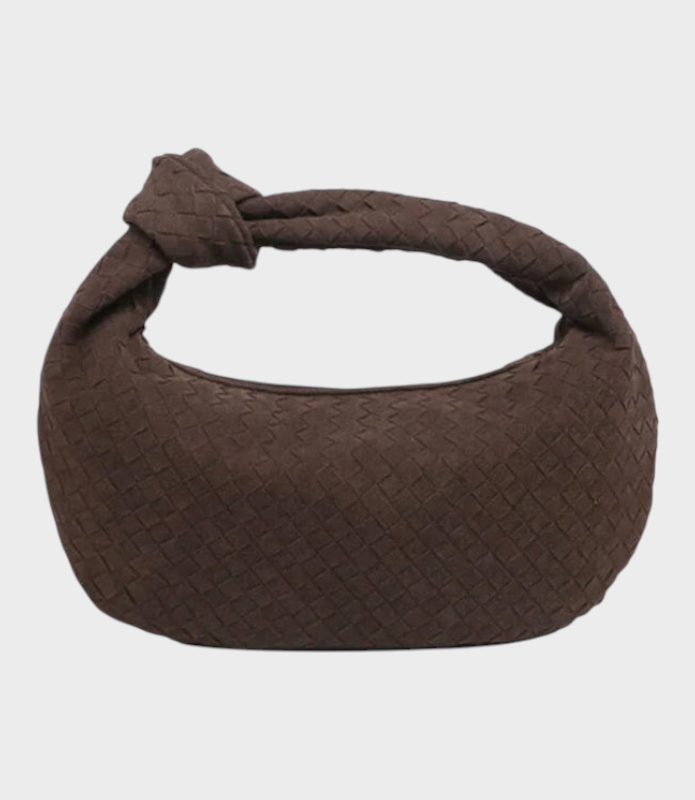 Chapelle | Women's Large Suede Bag – Cream Knot Hobo Shoulder Bag