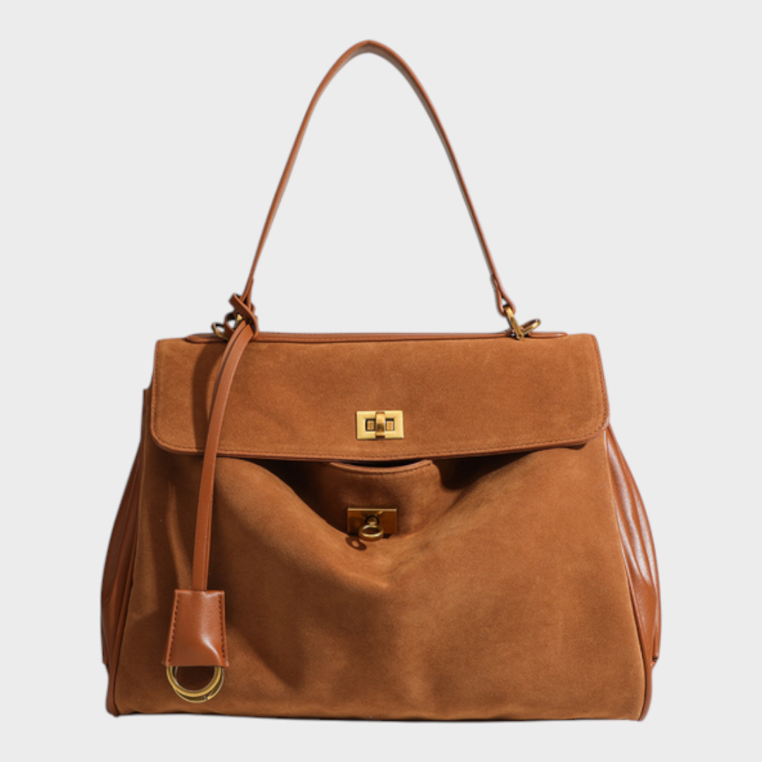 Geneviève Courson | Two-Way Carry Leather Bag in Suede and Smooth Finishes