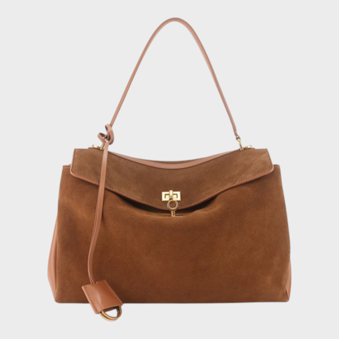 Clémence Montperrin | Structured Leather Handbag with Magnetic Flap Closure