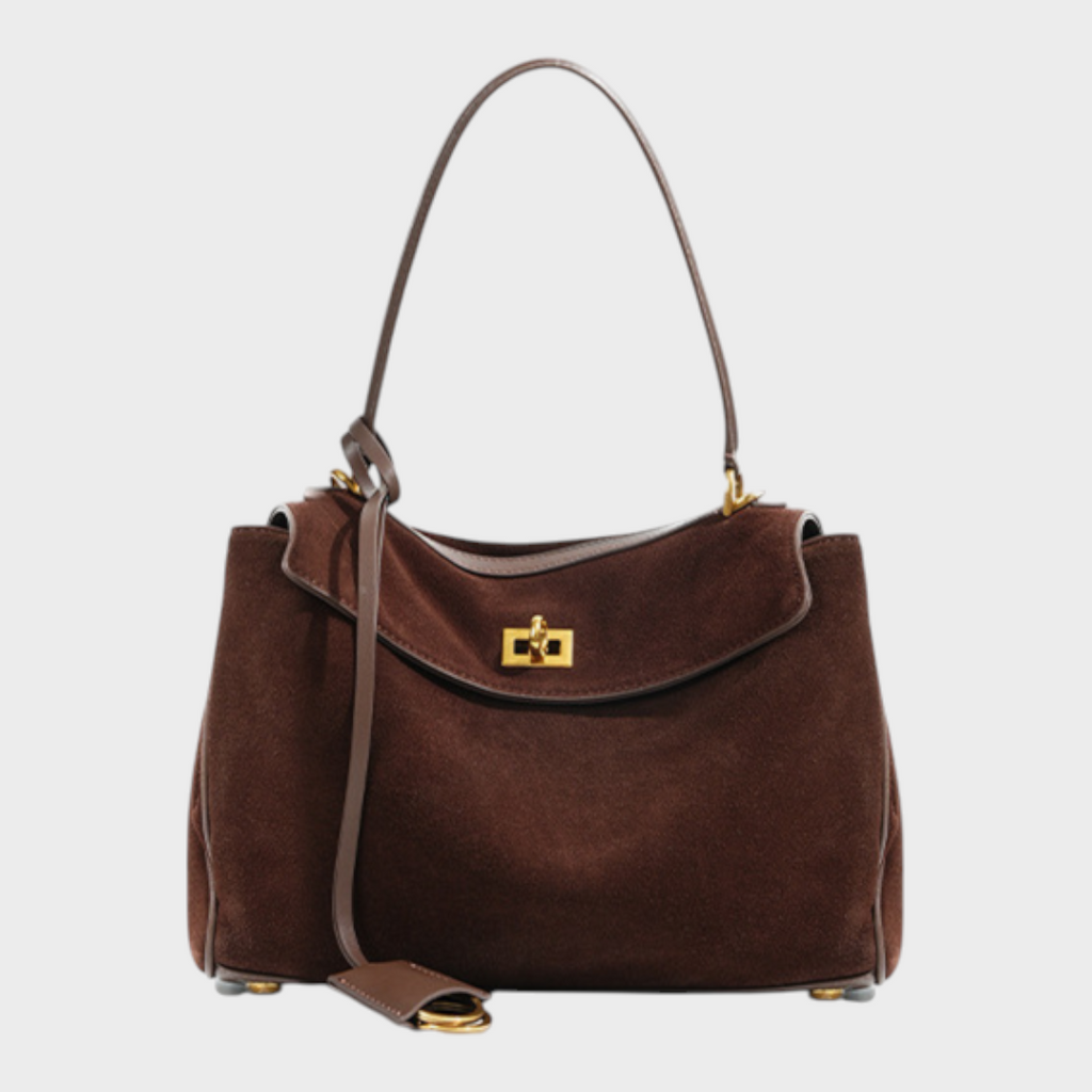 Altieri | Women's Leather Handbag with Adjustable Shoulder Strap – Burgundy Top Handle Bag