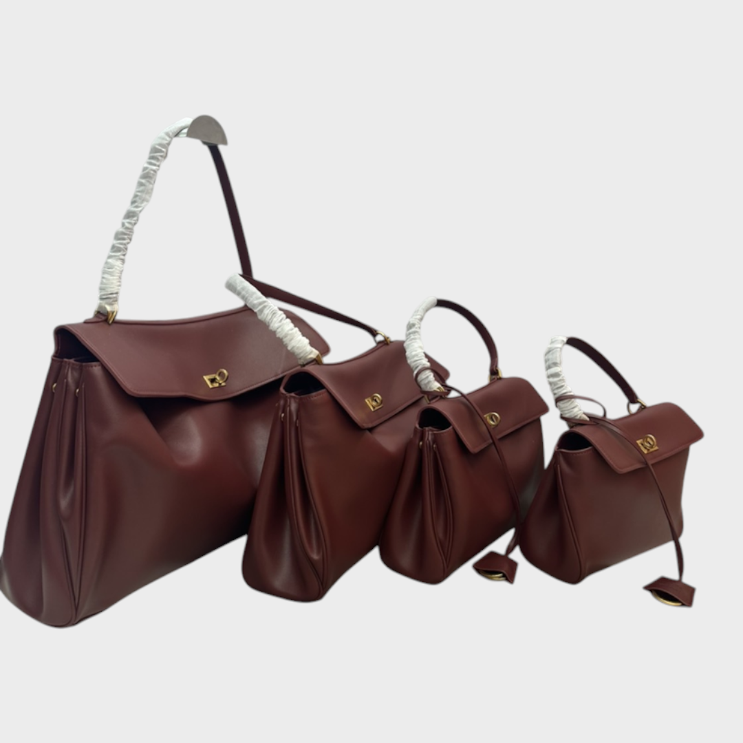 Clémence Montperrin | Structured Leather Handbag with Magnetic Flap Closure