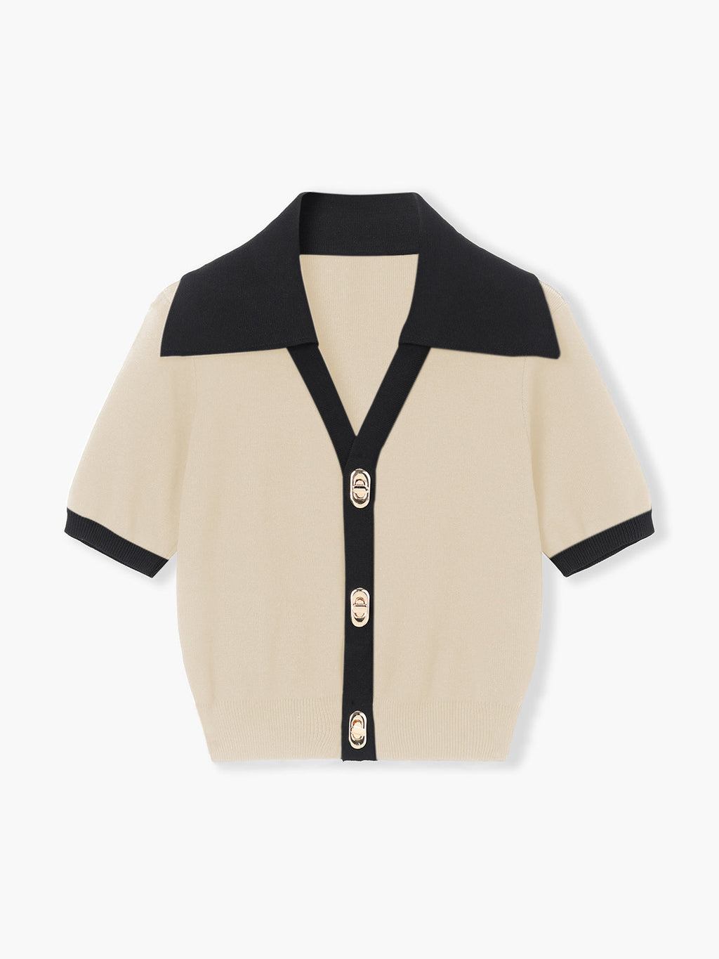 Scarlett | Knit Crop Top Women V-Neck Slim Fit Short Sleeve