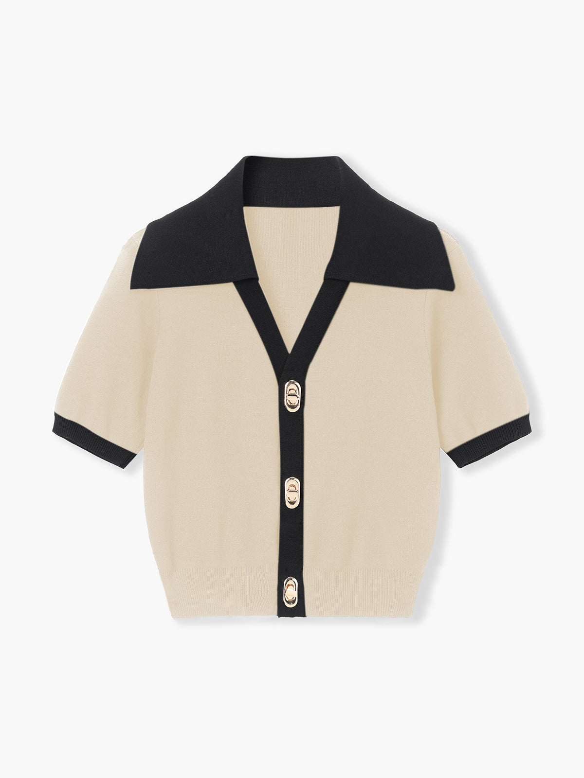 Scarlett | Knit Crop Top Women V-Neck Slim Fit Short Sleeve