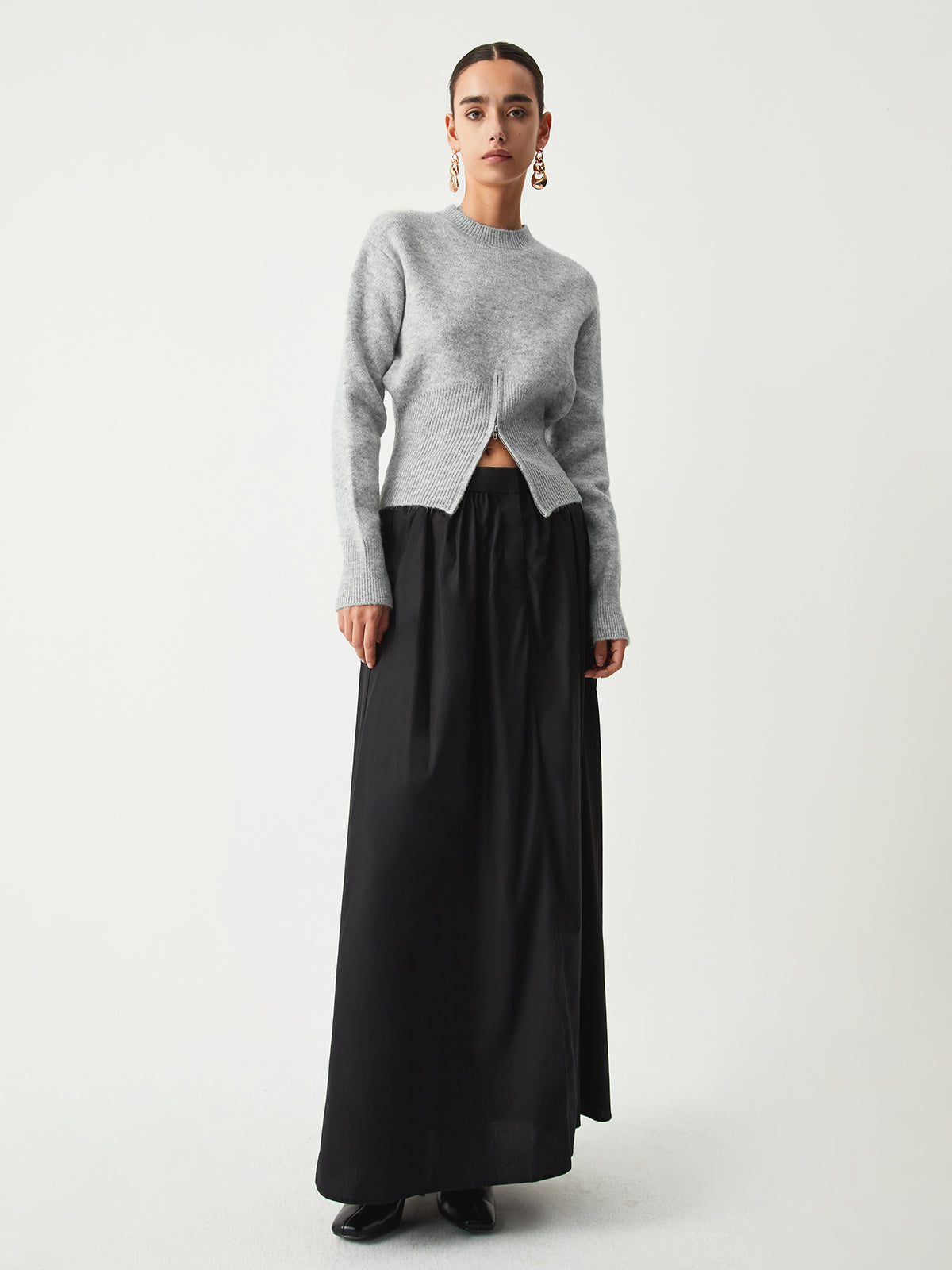 Chantal | Knit Sweater Women Half Zip High Neck Long Sleeve