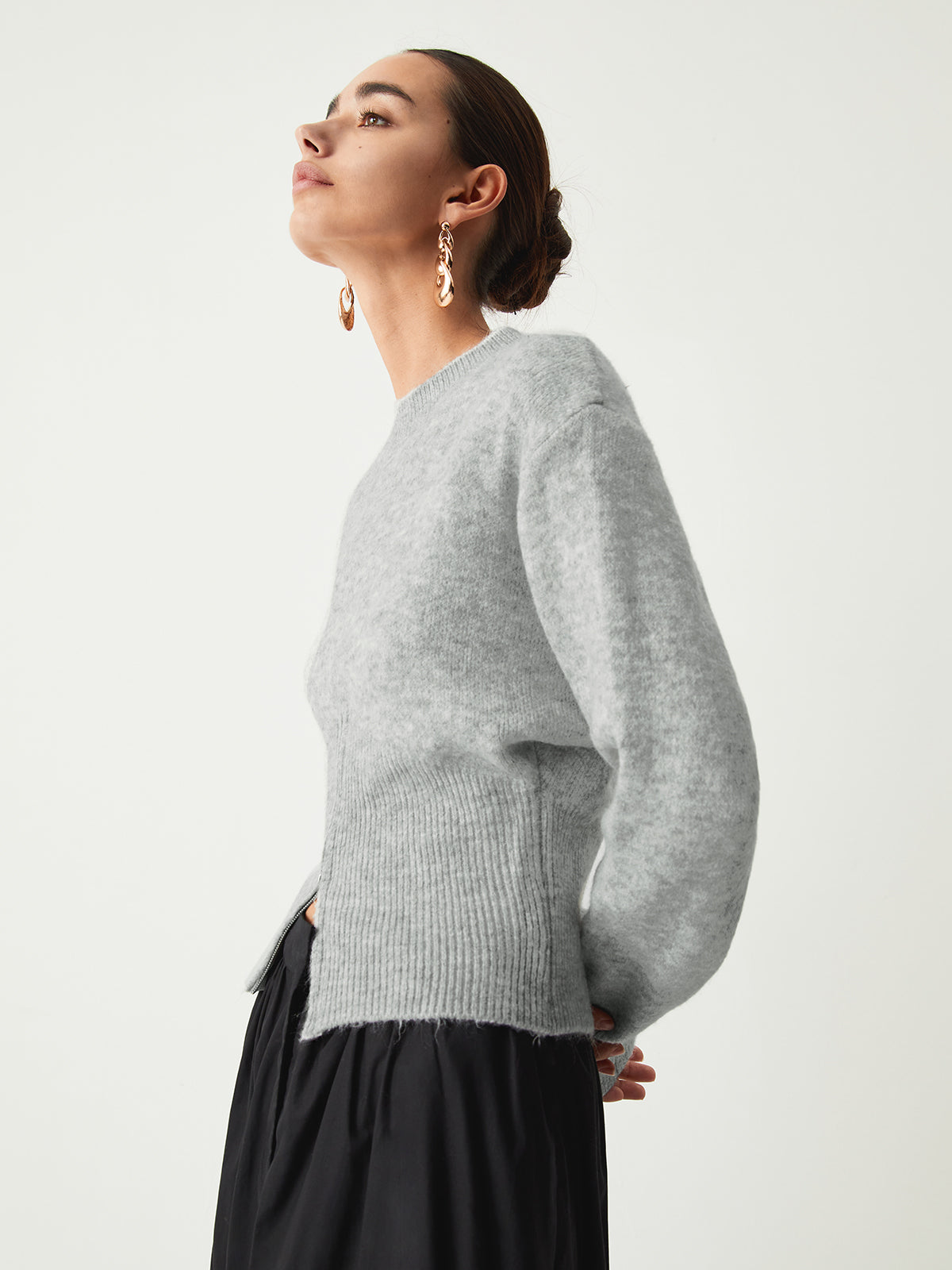 Chantal | Knit Sweater Women Half Zip High Neck Long Sleeve