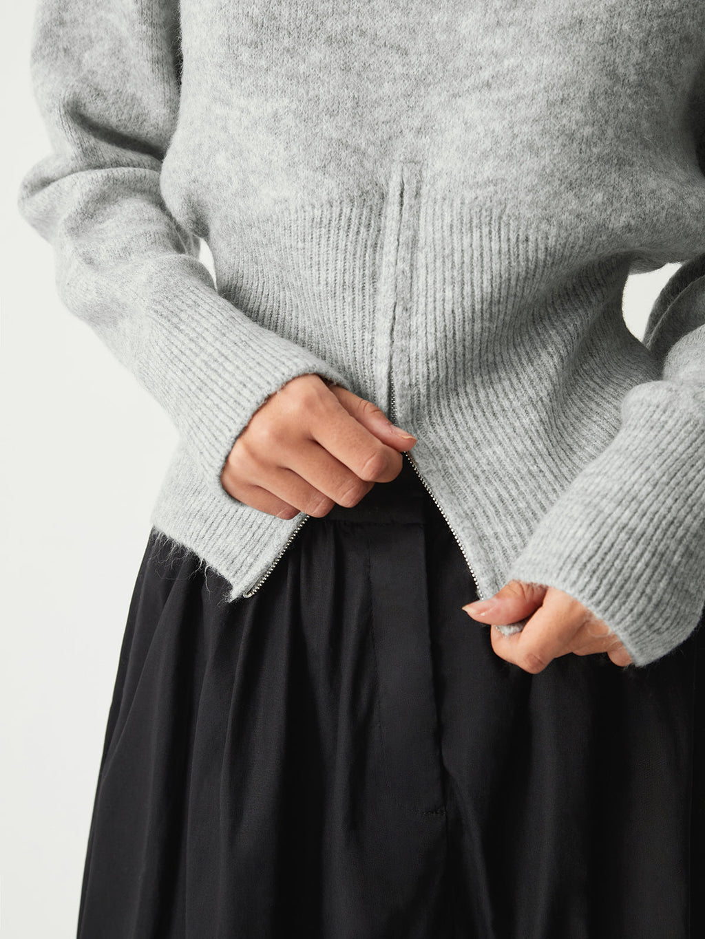Chantal | Knit Sweater Women Half Zip High Neck Long Sleeve