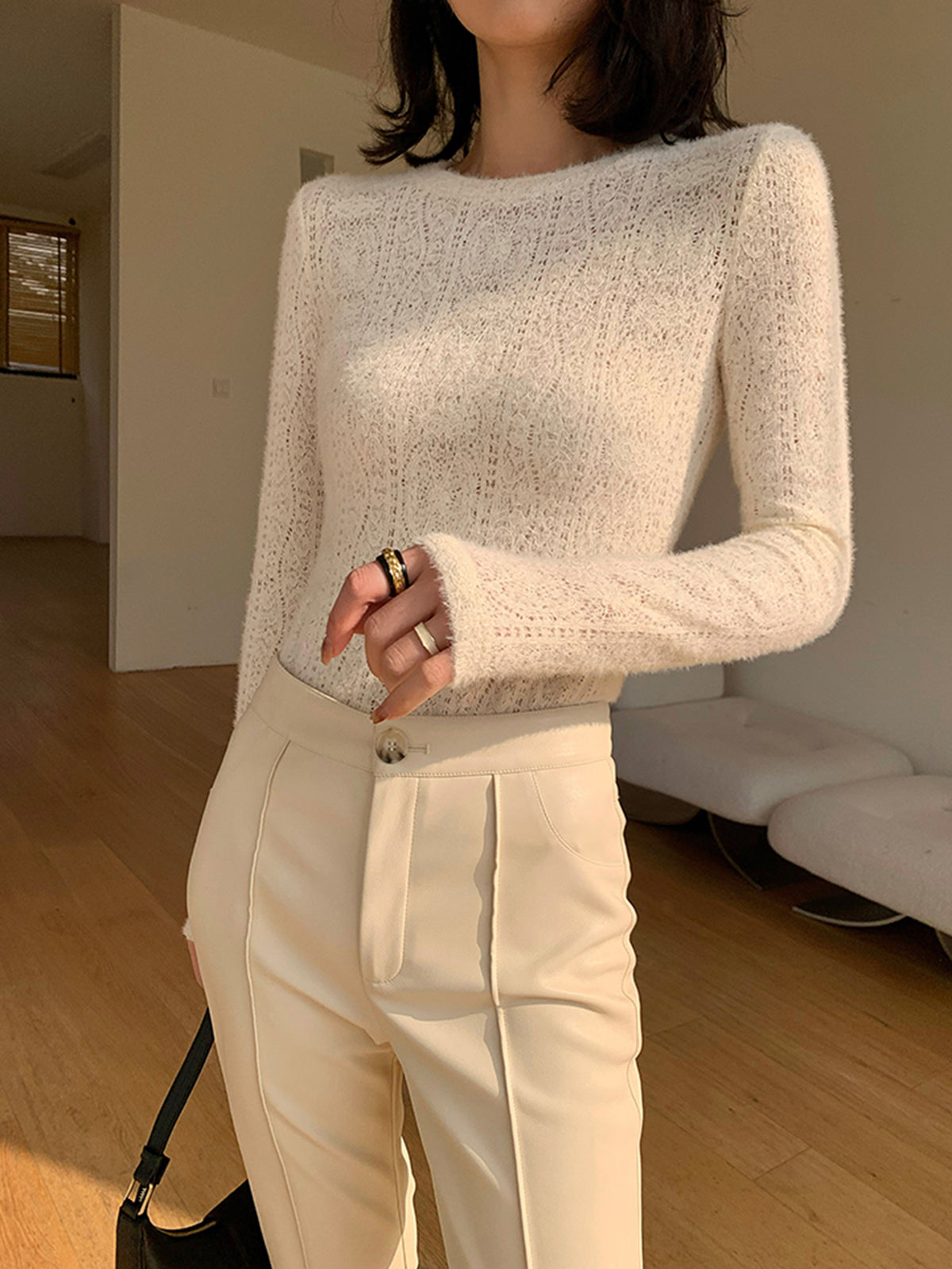 Sidonie | Crew Neck Floral Sweater for Women