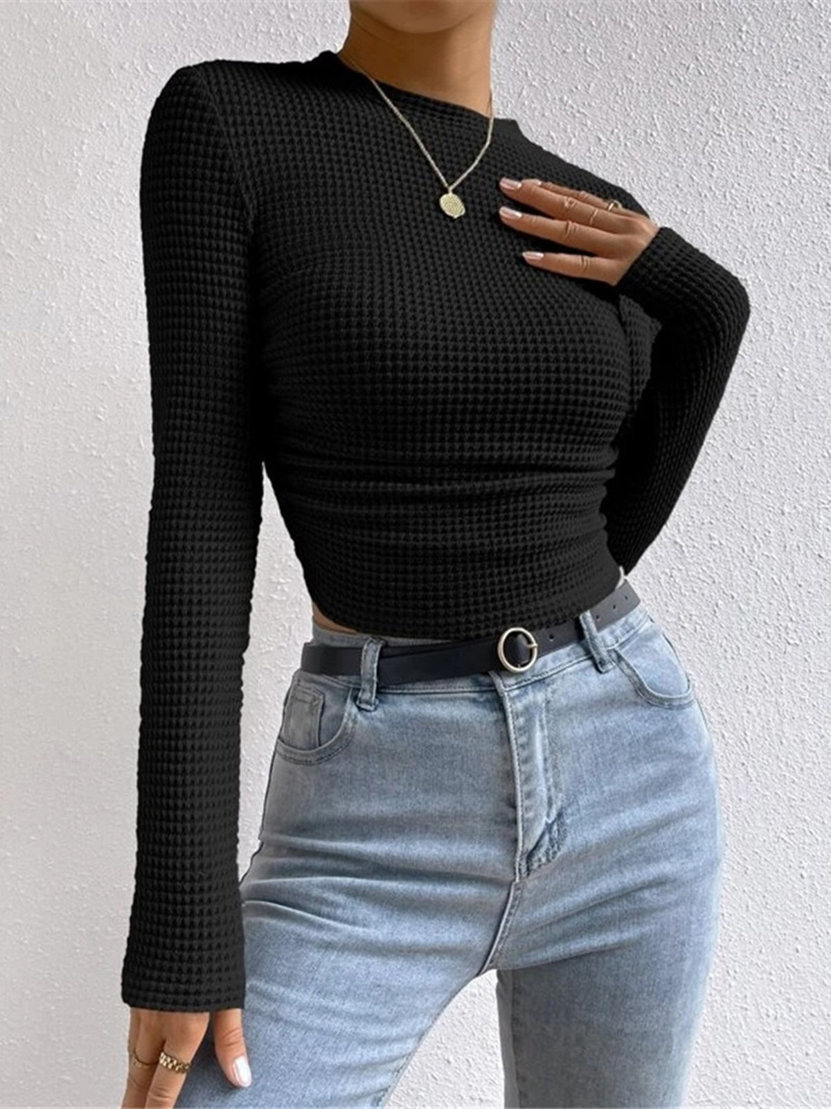 Alix | Crew Neck Knit Top for Women