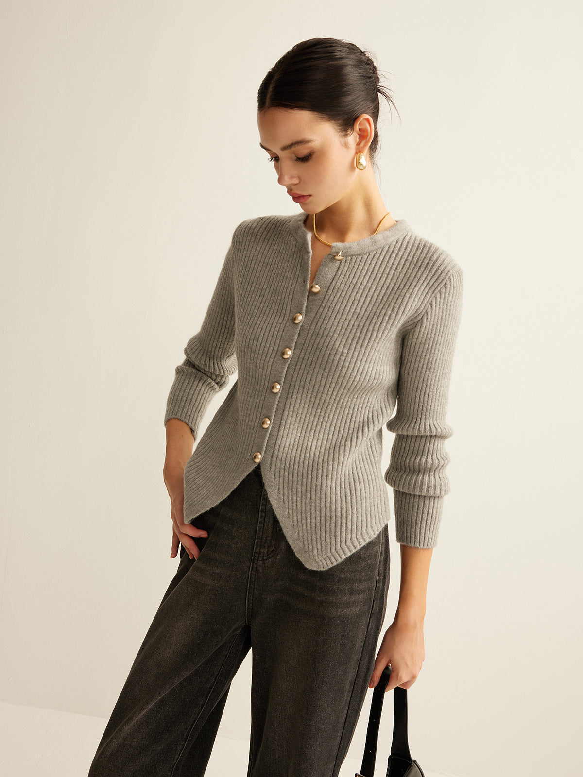 Angèle | V-Neck Button-Front Cardigan for Women