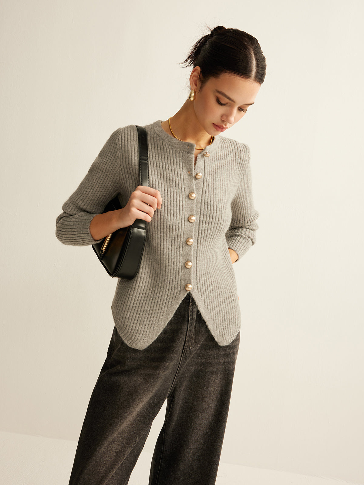 Angèle | V-Neck Button-Front Cardigan for Women