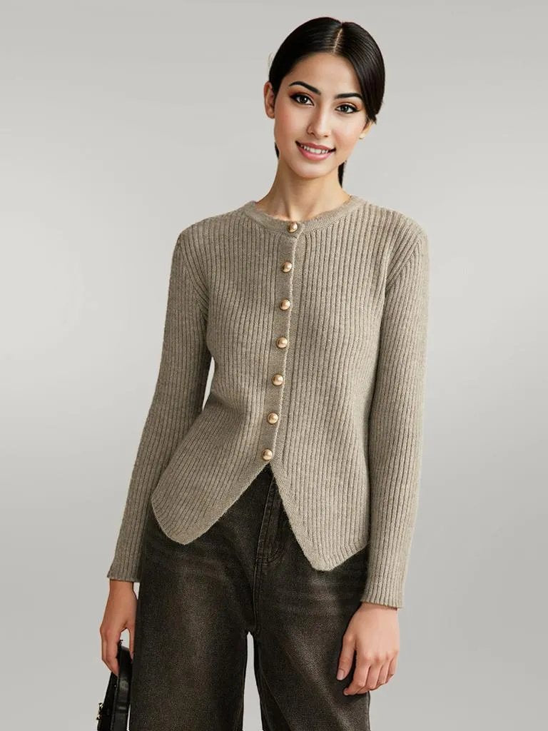 Angèle | V-Neck Button-Front Cardigan for Women