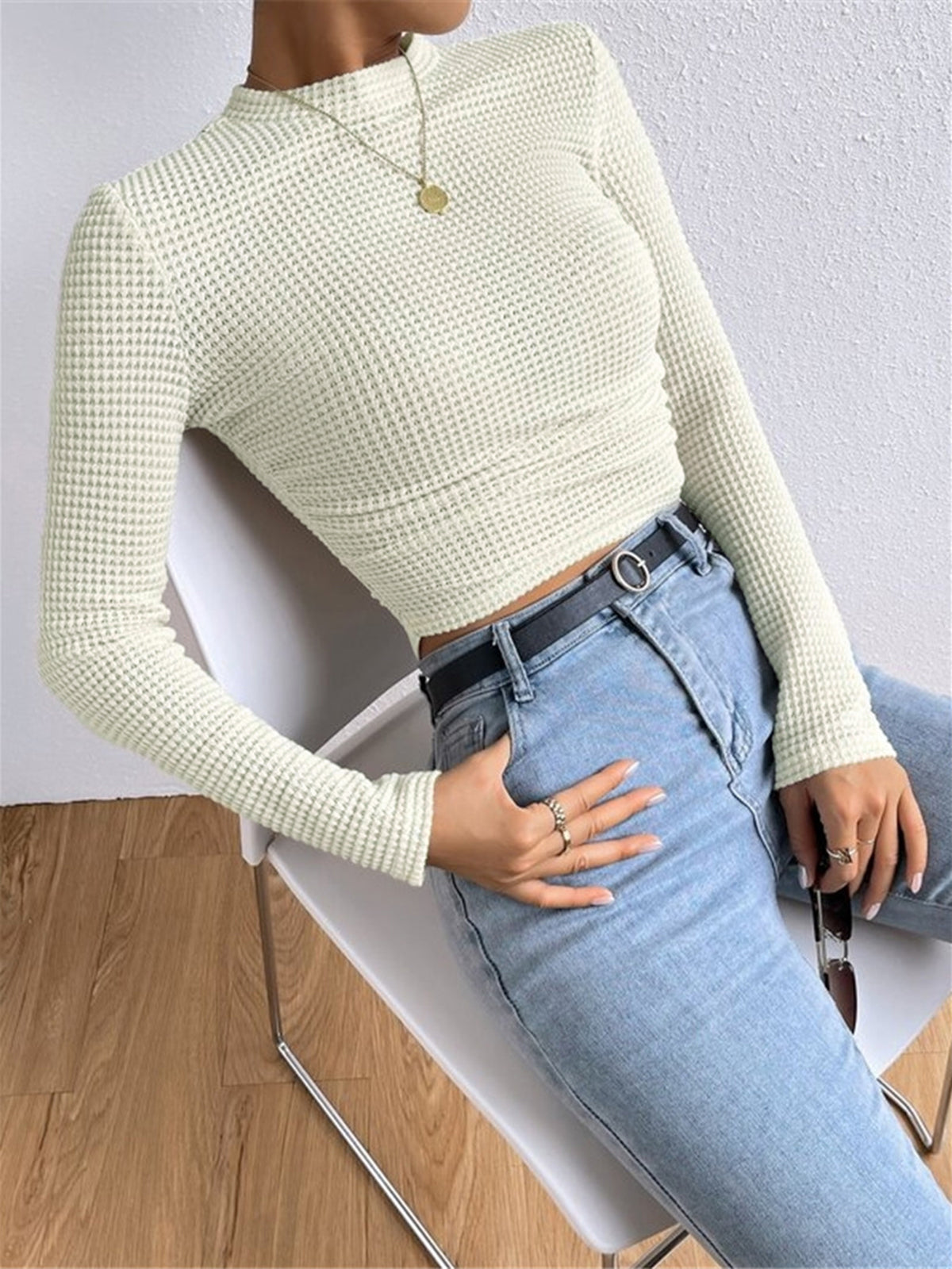 Alix | Crew Neck Knit Top for Women