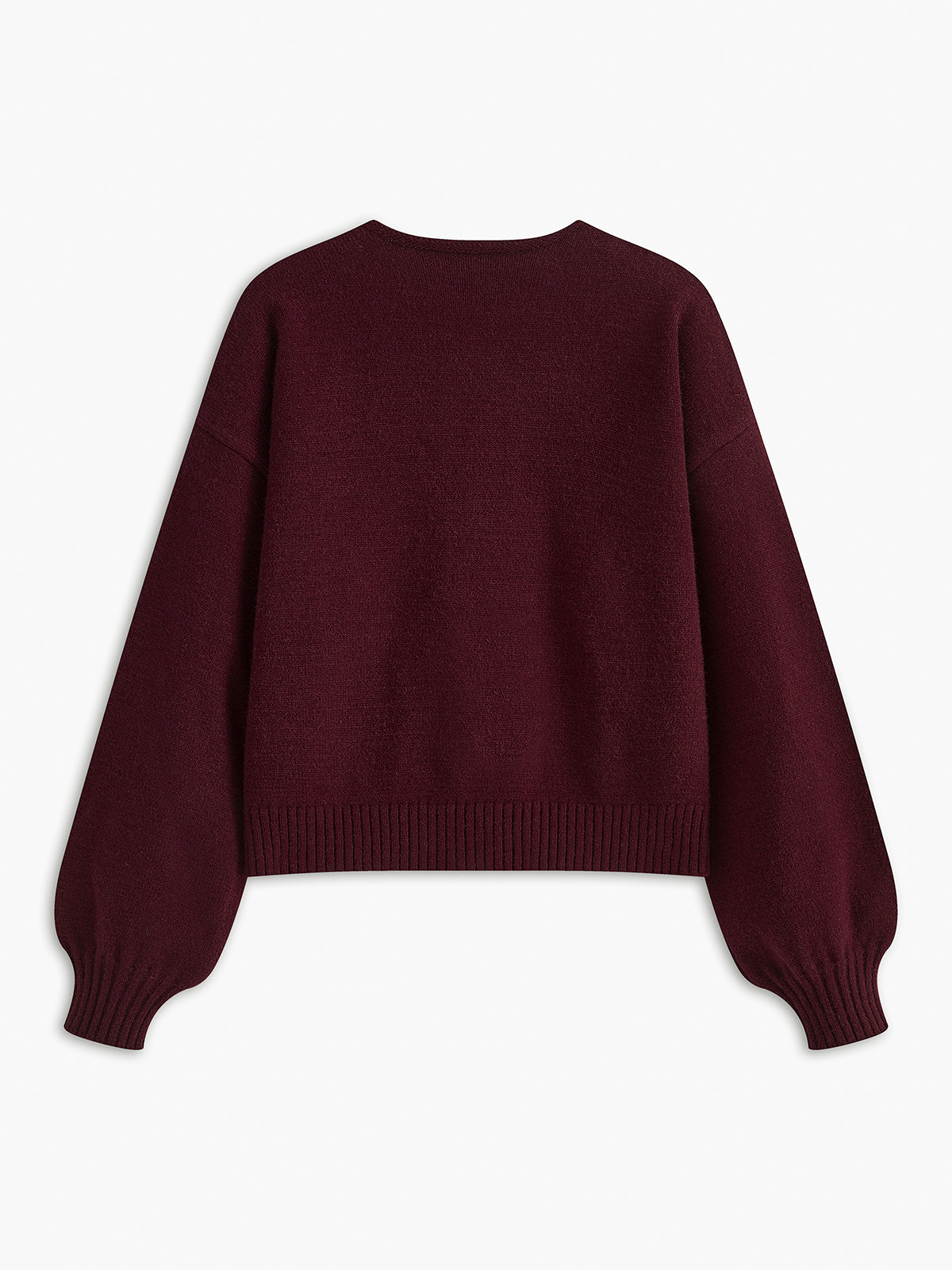 Léonie | Knit Sweater Women Velvet Bow Puff Sleeve Relaxed Fit Winter