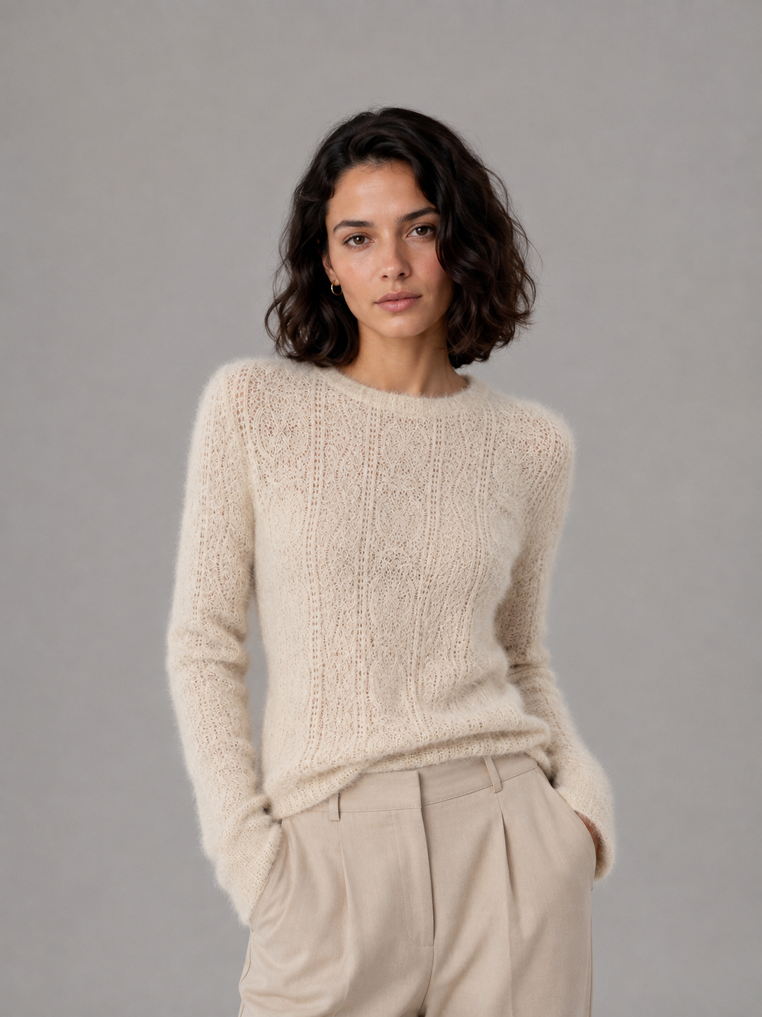 Sidonie | Crew Neck Floral Sweater for Women