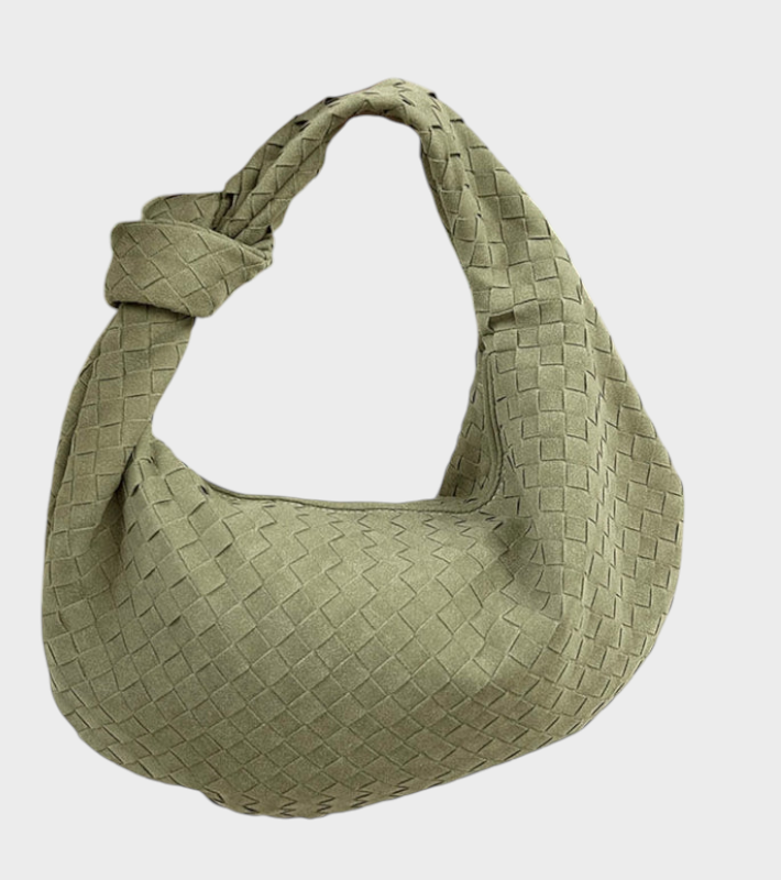 Chapelle | Women's Large Suede Bag – Cream Knot Hobo Shoulder Bag
