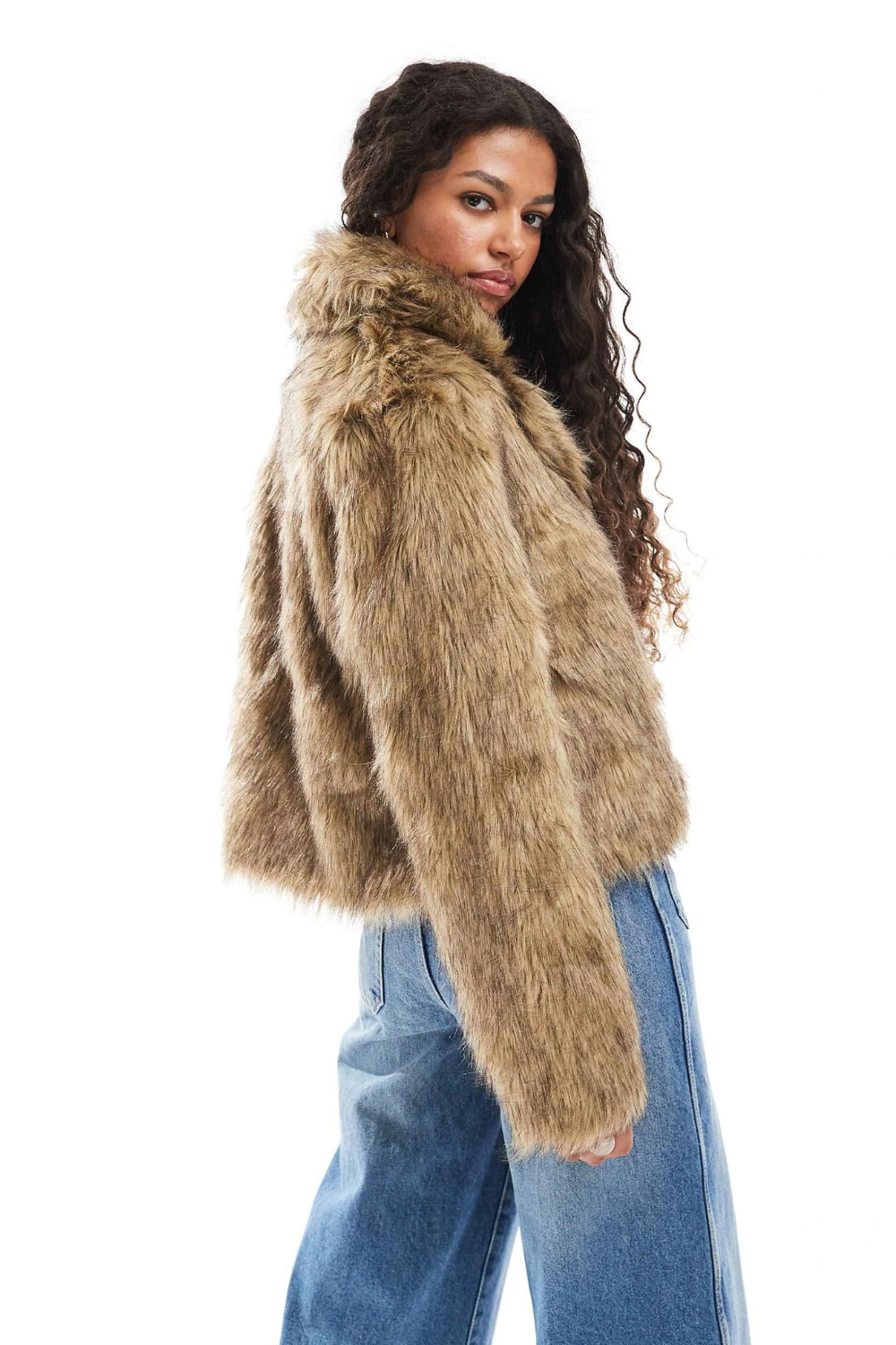 Elsa Clément | Women's Faux Fur Jacket – Short Shaggy Fur Coat