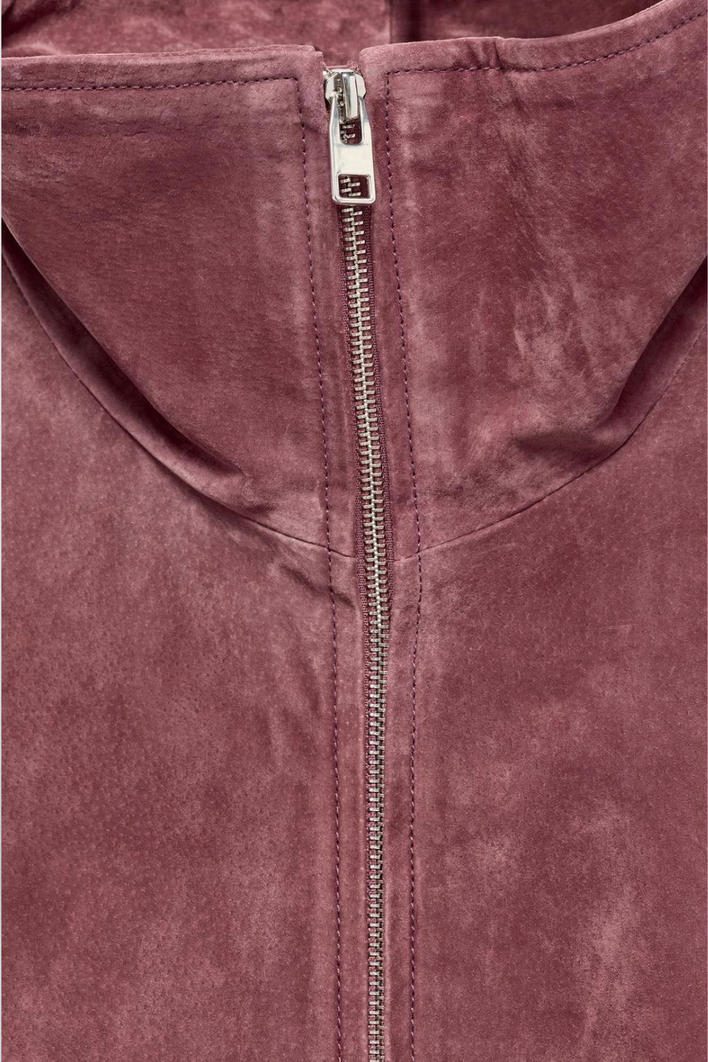 Alexandra Giroud | Women's Pink Leather High Neck Bomber Jacket – Cropped Zip-Up Jacket