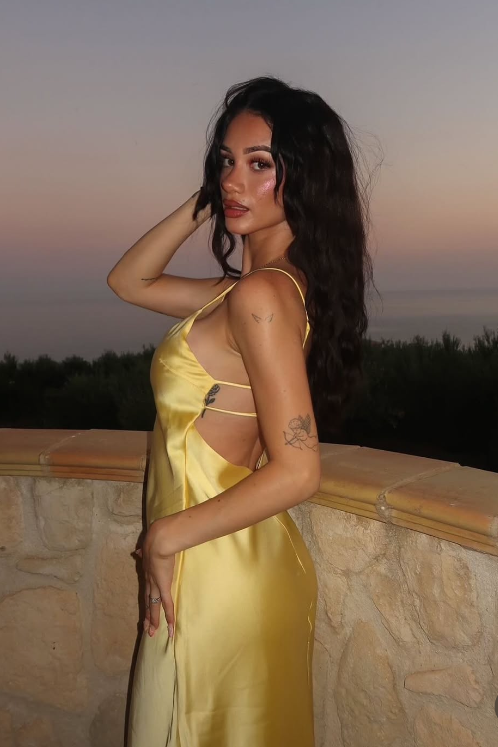 CAMILLE VAUGRENIER | Satin Slip Maxi Dress – Bias Cut V-Neck Open Back Spaghetti Strap Dress