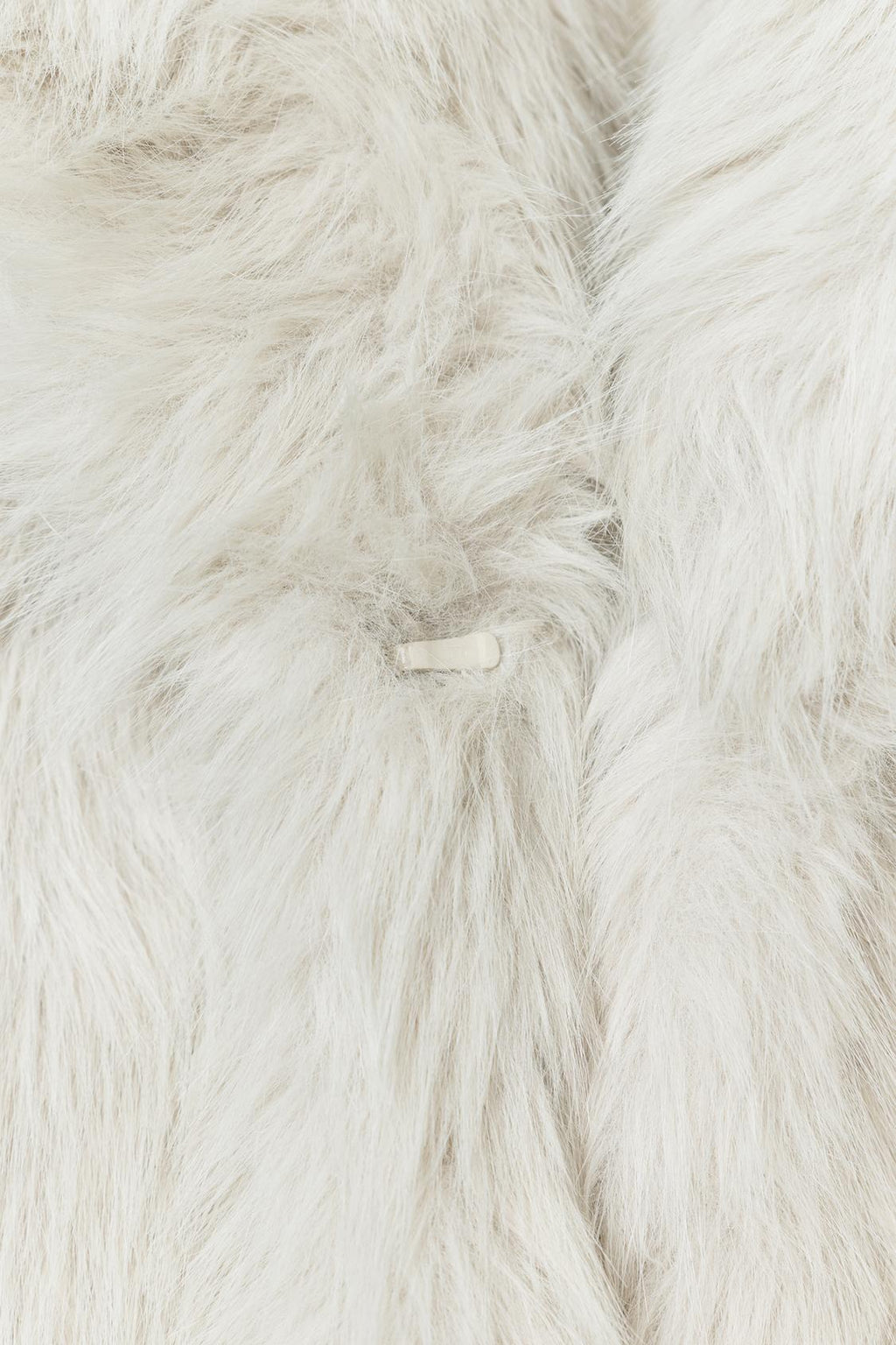 Jeanne Blanc | Women's Short Faux Fur Coat – Ecru Cream Oversized Fluffy Fur Jacket
