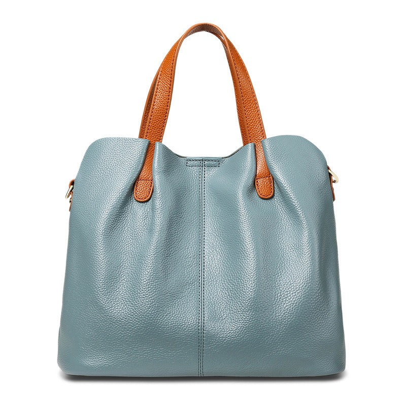 Fleur Vallerand | Genuine Leather Handbags Head Layer Cowhide Litchi Grain Women Handbag