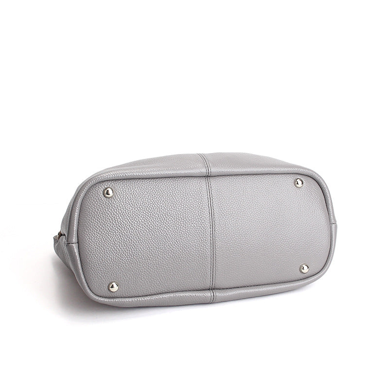 Fleur Vallerand | Genuine Leather Handbags Head Layer Cowhide Litchi Grain Women Handbag