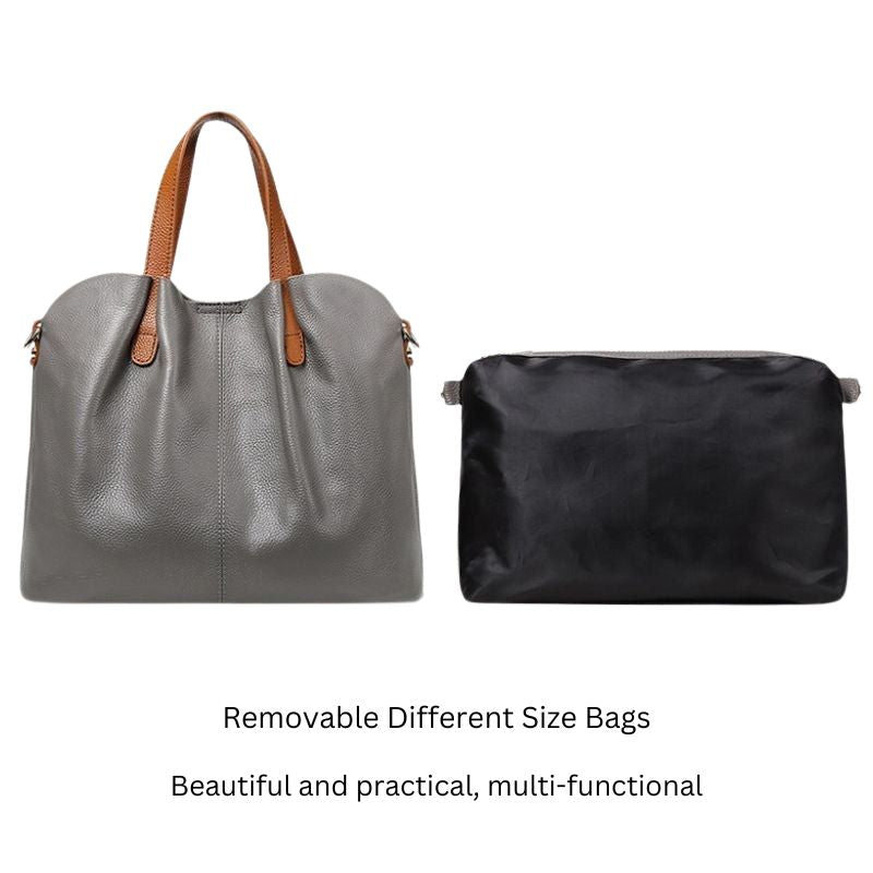 Fleur Vallerand | Genuine Leather Handbags Head Layer Cowhide Litchi Grain Women Handbag