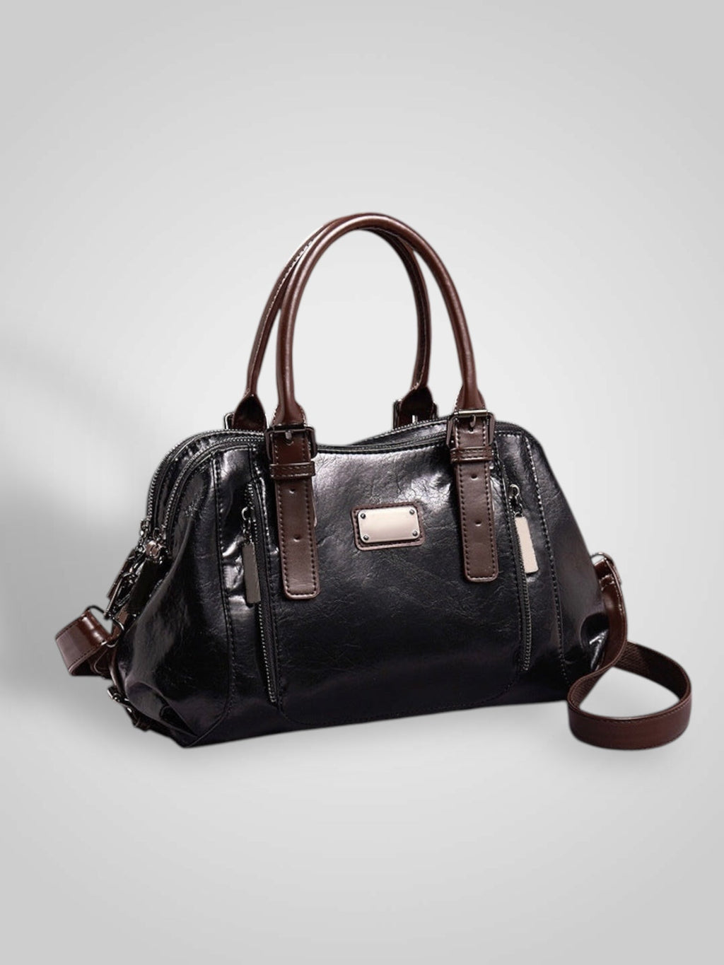 Morevani | Women's Everyday Handbag – Brown Vintage Doctor Bag Satchel