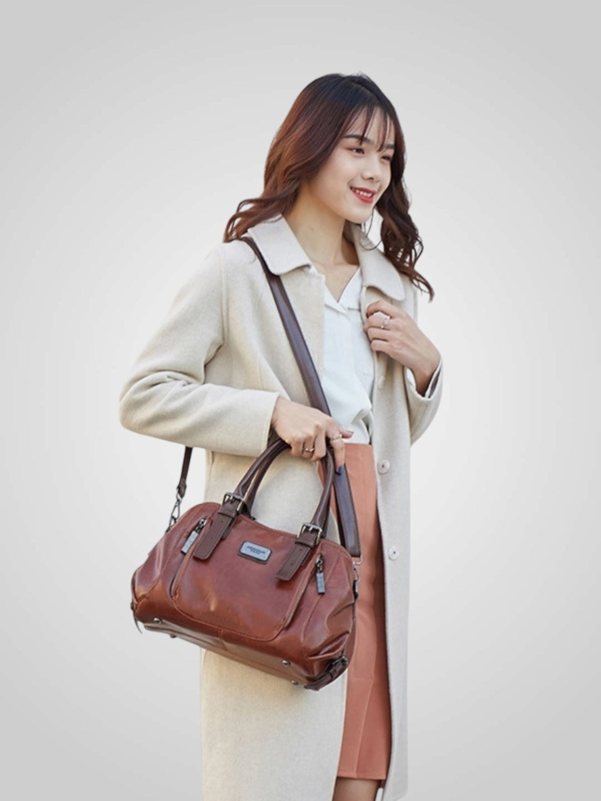 Morevani | Women's Everyday Handbag – Brown Vintage Doctor Bag Satchel