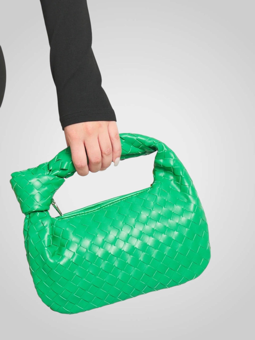 Zanetti | Women's Mini Woven Knot Bag – Wine Red Eco-Leather Top Handle Handbag