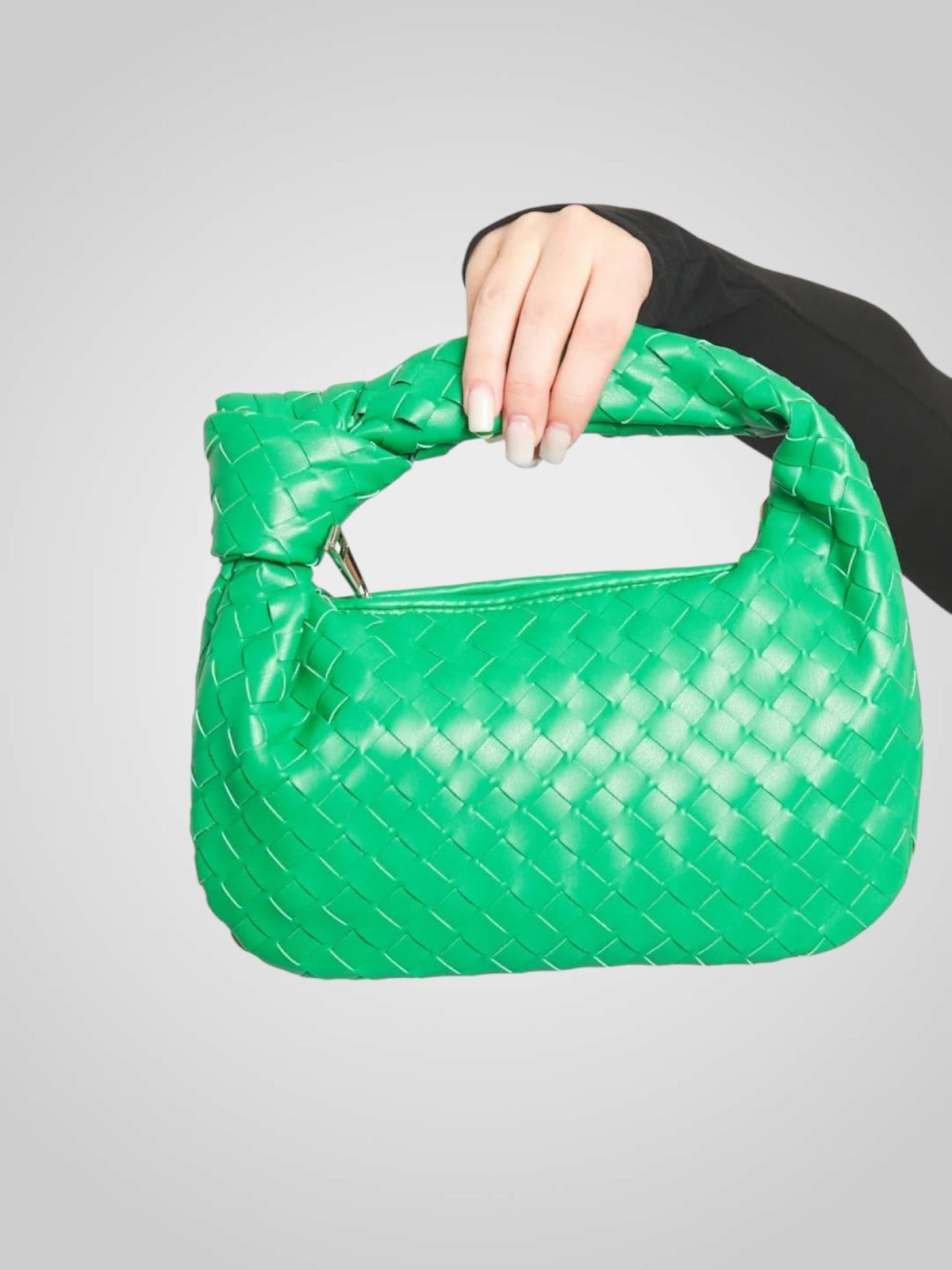Zanetti | Women's Mini Woven Knot Bag – Wine Red Eco-Leather Top Handle Handbag