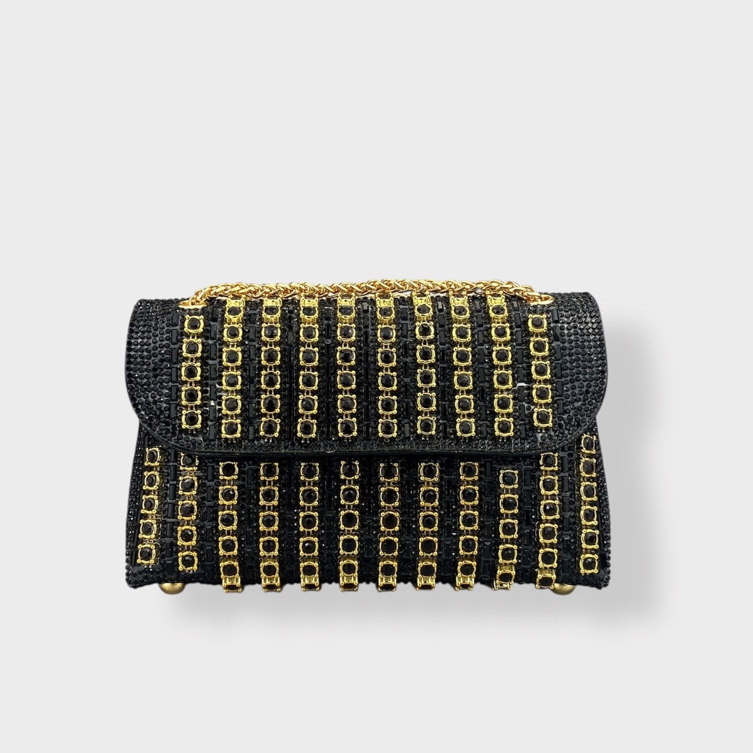 Eloisa | Elegant shoulder bag with chain and diamonds