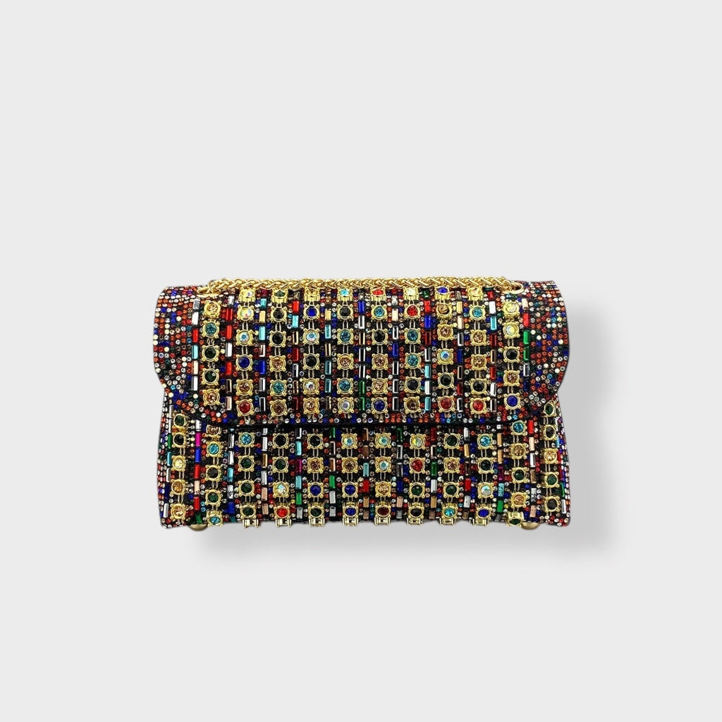 Eloisa | Elegant shoulder bag with chain and diamonds