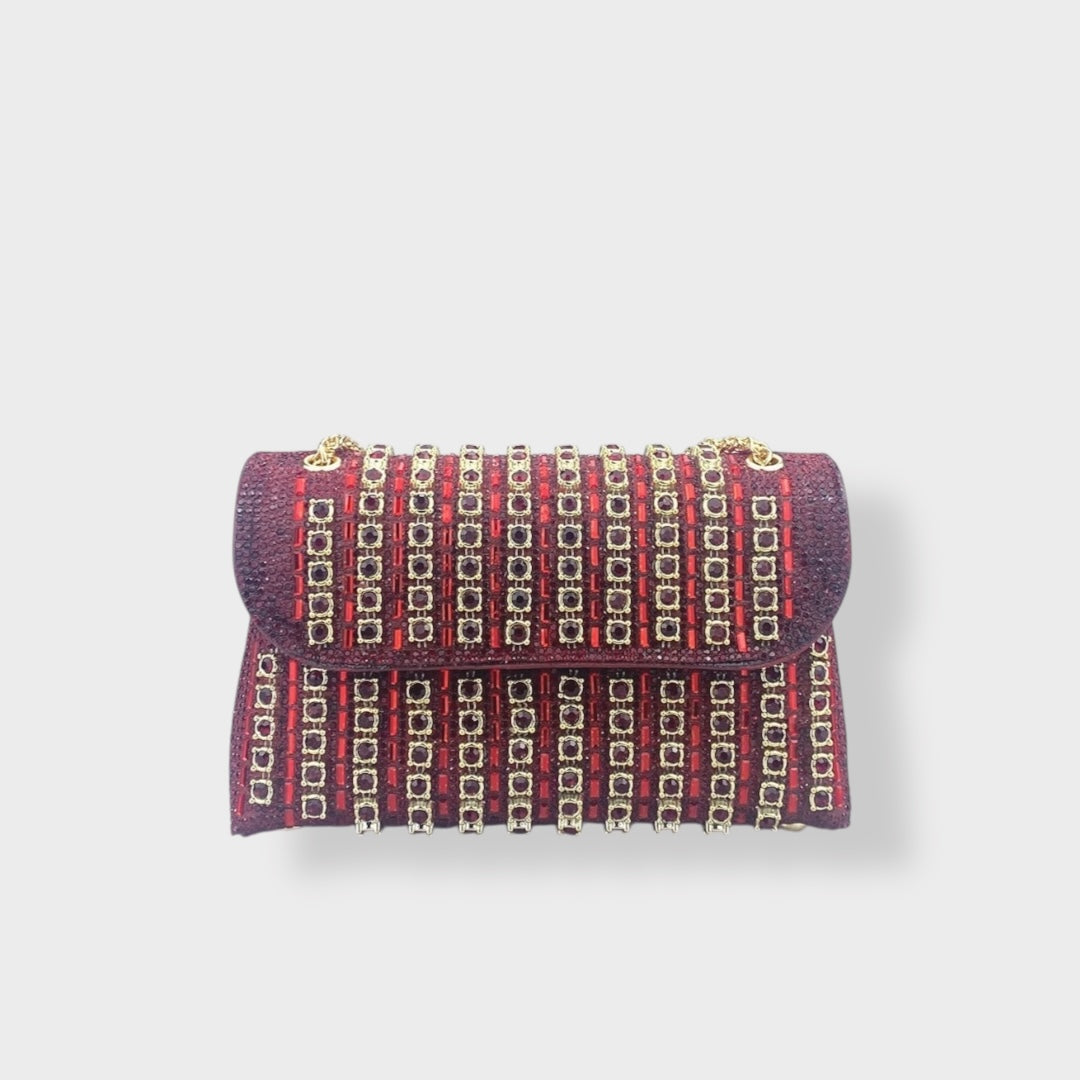Eloisa | Elegant shoulder bag with chain and diamonds