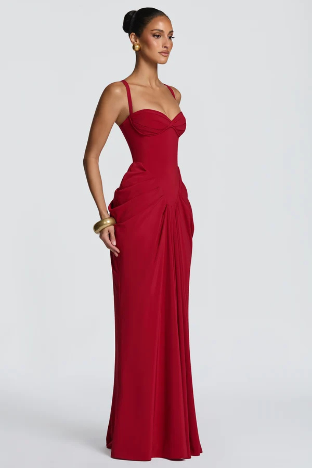 Florestan Valdieu | Chiffon Corset Maxi Dress – Sweetheart Lace Up Back Satin Lined Formal Gown