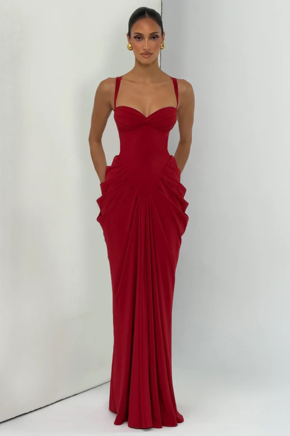 Florestan Valdieu | Chiffon Corset Maxi Dress – Sweetheart Lace Up Back Satin Lined Formal Gown