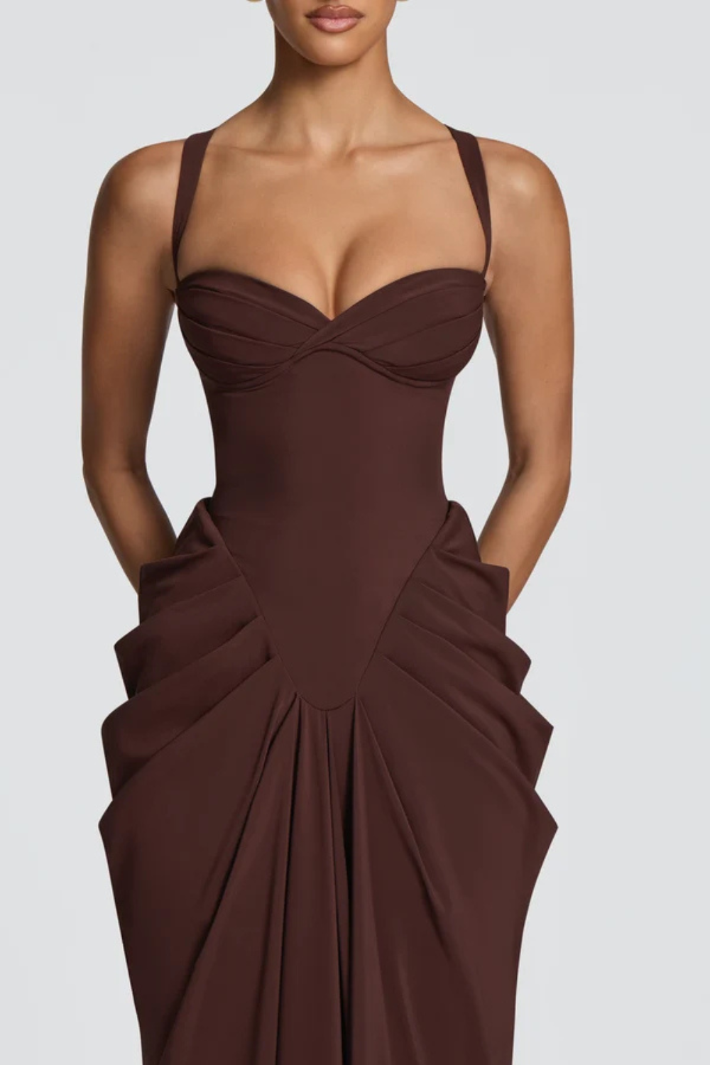Florestan Valdieu | Chiffon Corset Maxi Dress – Sweetheart Lace Up Back Satin Lined Formal Gown