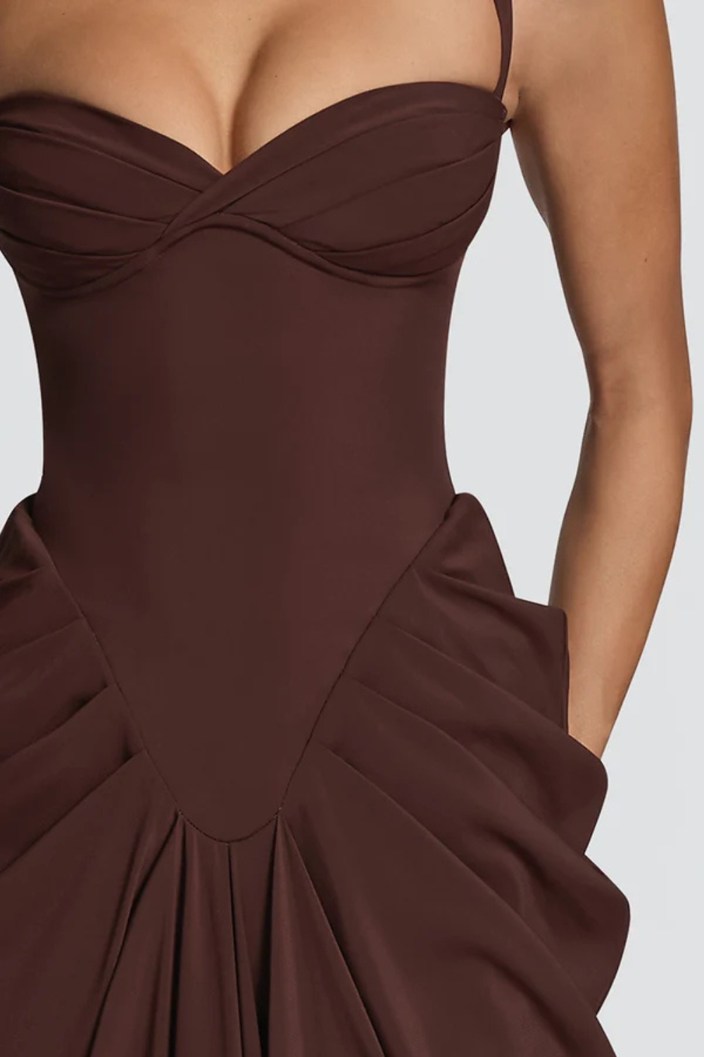 Florestan Valdieu | Chiffon Corset Maxi Dress – Sweetheart Lace Up Back Satin Lined Formal Gown