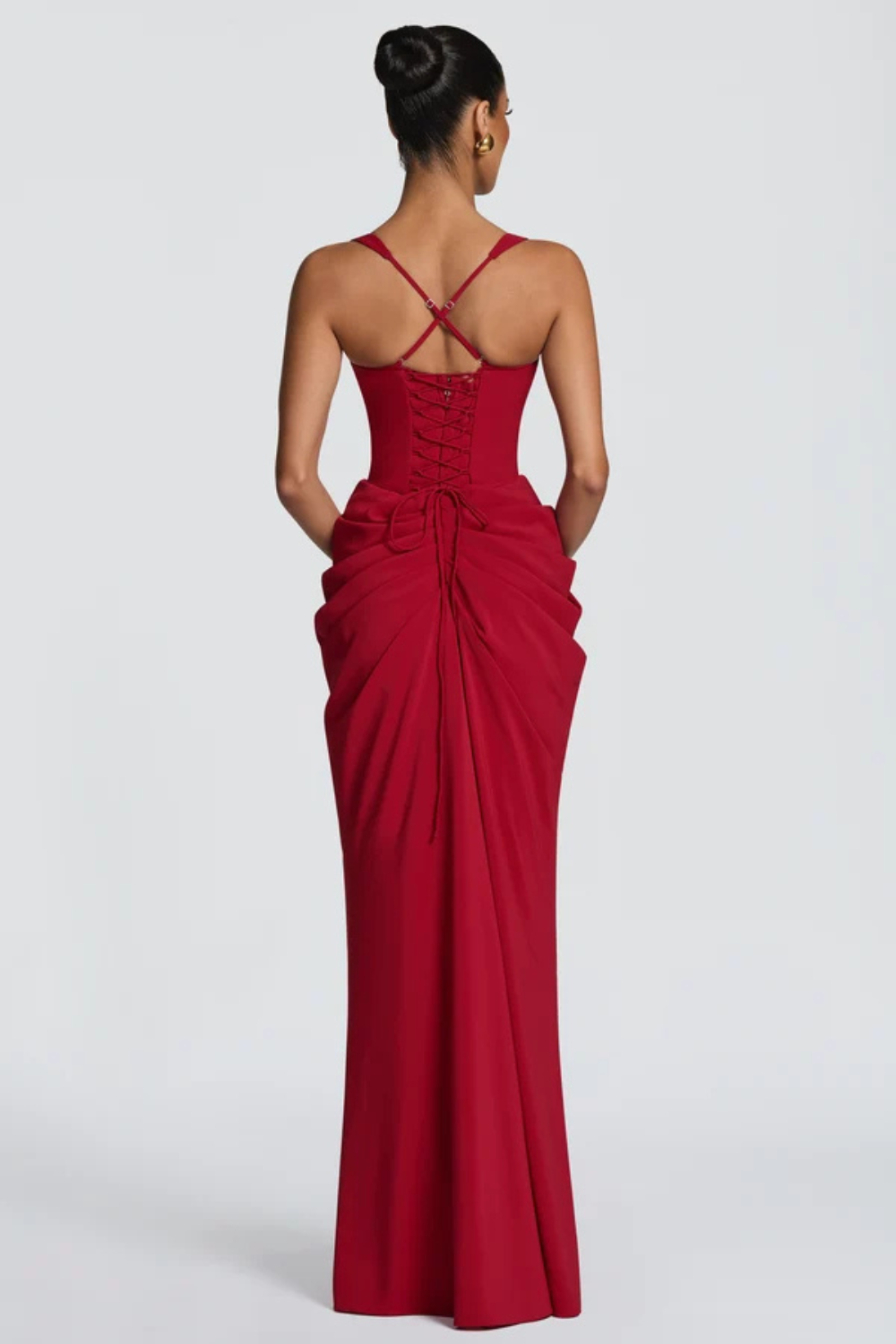 Florestan Valdieu | Chiffon Corset Maxi Dress – Sweetheart Lace Up Back Satin Lined Formal Gown