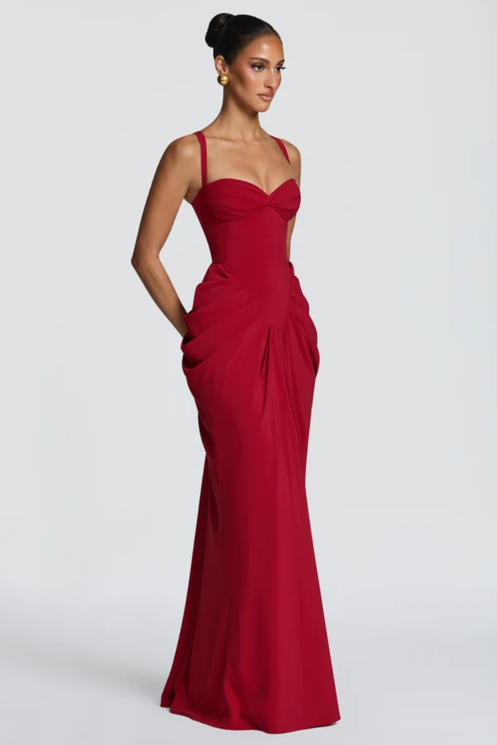 Florestan Valdieu | Chiffon Corset Maxi Dress – Sweetheart Lace Up Back Satin Lined Formal Gown