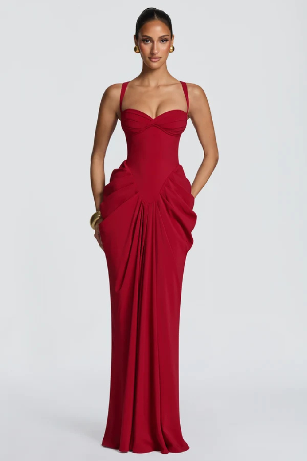 Florestan Valdieu | Chiffon Corset Maxi Dress – Sweetheart Lace Up Back Satin Lined Formal Gown