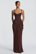 Florestan Valdieu | Chiffon Corset Maxi Dress – Sweetheart Lace Up Back Satin Lined Formal Gown