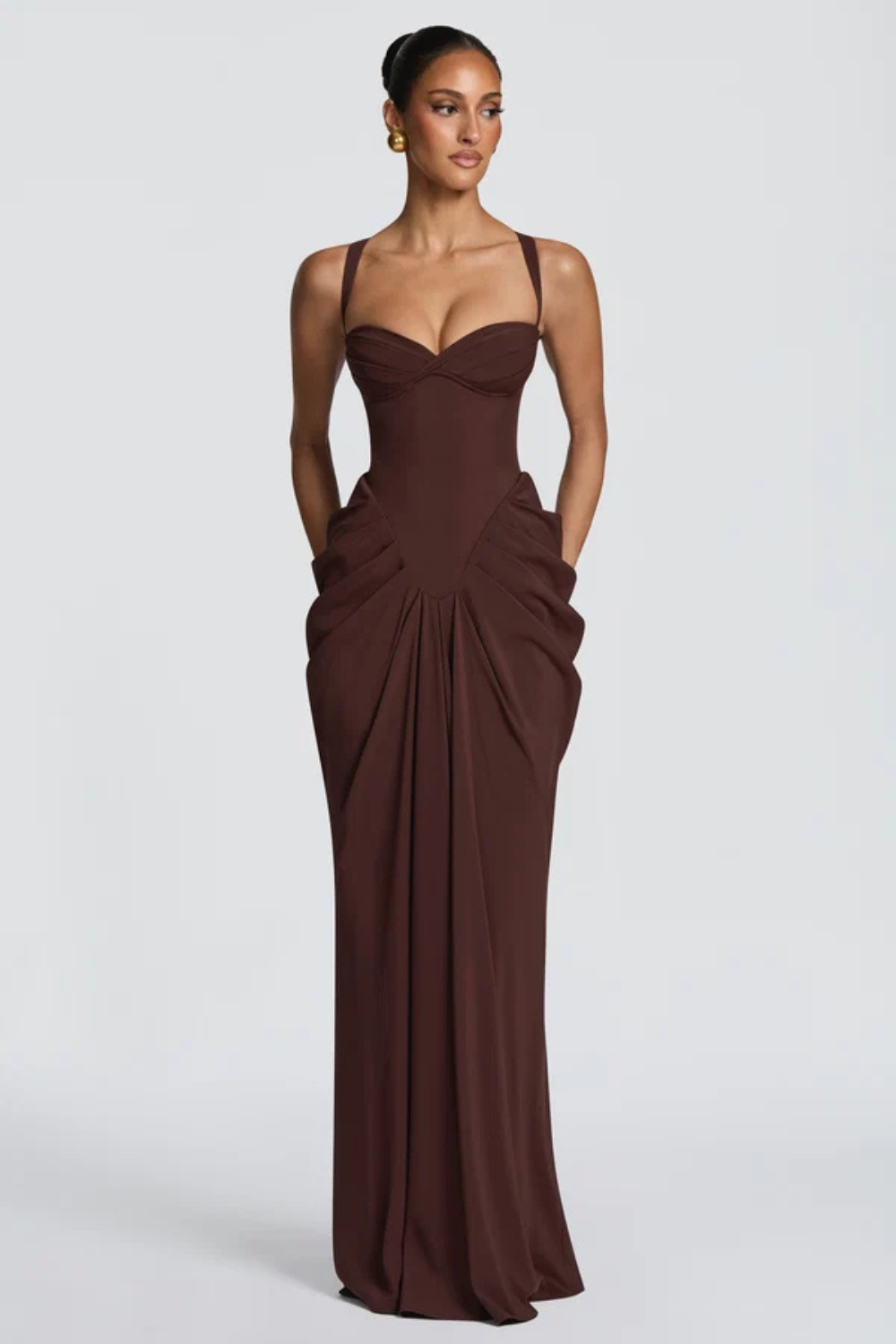 Florestan Valdieu | Chiffon Corset Maxi Dress – Sweetheart Lace Up Back Satin Lined Formal Gown