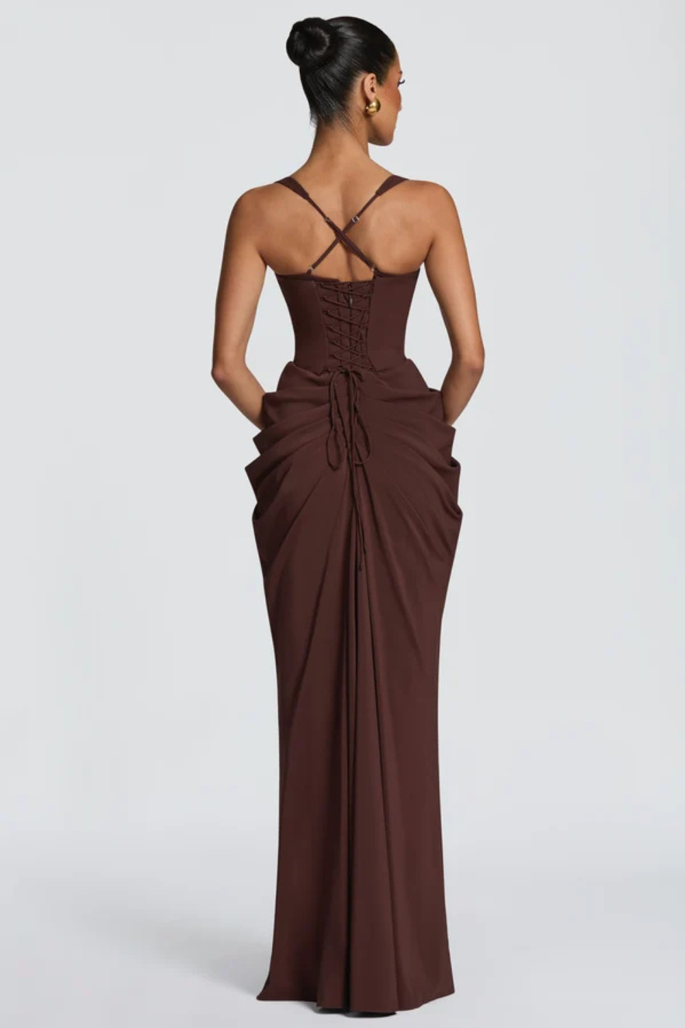 Florestan Valdieu | Chiffon Corset Maxi Dress – Sweetheart Lace Up Back Satin Lined Formal Gown